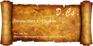 Devecseri Csaba névjegykártya
